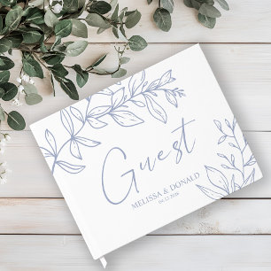 Periwinkle Flowers Simple Boho Wedding Guest Book