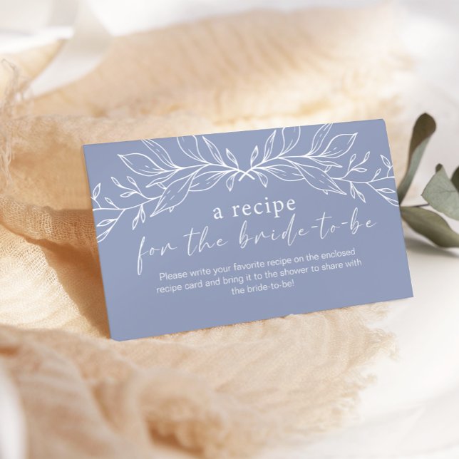 Periwinkle Flowers Wedding Recipe Enclosure Card (Creator Uploaded)
