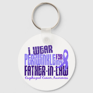 Periwinkle For Father-In-Law 6.4 Esophageal Cancer Keychain