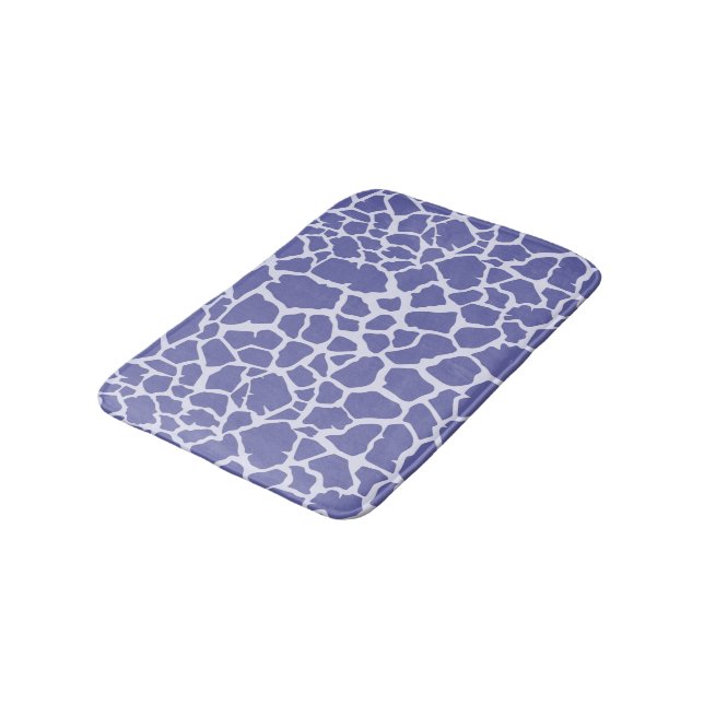Periwinkle Giraffe Print Bath Mat (Angled)