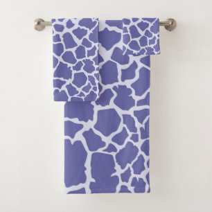 Periwinkle Giraffe Print Bath Towel Set