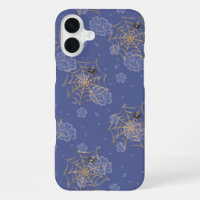PERIWINKLE & GOLD HALLOWEEN SPIDERS & WEBS