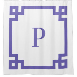 Periwinkle Greek Key Bold Border Monogram