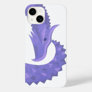Periwinkle heart dragon on white Case-Mate iPhone 14 case