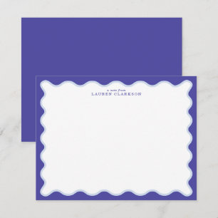 Periwinkle & Icy Blue Wavy Frame Note Card