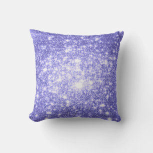 Periwinkle Lavender Astral Glitter Throw Pillow