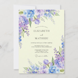 Periwinkle Lilac Blossom Wedding Invitation