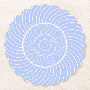 Periwinkle lilac cream spiral snail fibonacci bev paper coaster