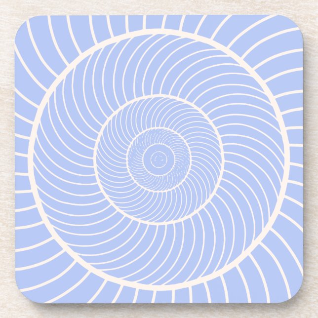 Periwinkle lilac cream spiral snail fibonacci  coaster (Front)