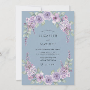 Periwinkle Lush Fine Art Wedding Invitation