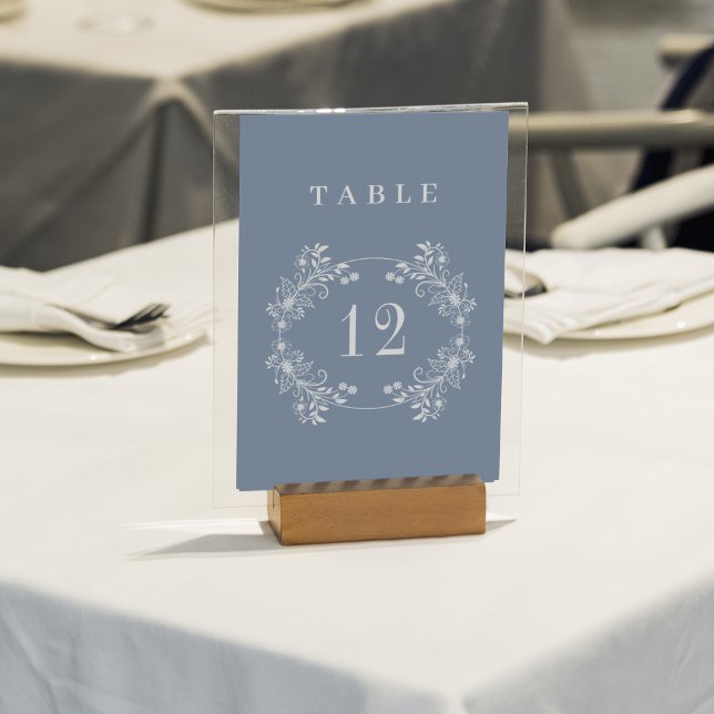 Periwinkle Monogram Wedding Table Number (Creator Uploaded)
