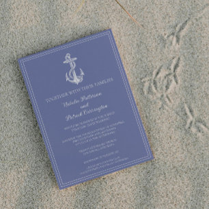 Periwinkle Nautical Anchor Wedding Invitation