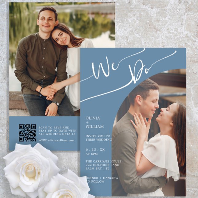 Périwinkle Nous faisons Mariage Photo Invitation (Créateur téléchargé)