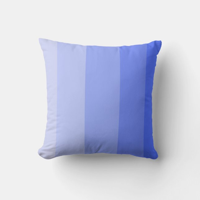 Periwinkle Ombre Stripe Throw Pillow (Front)