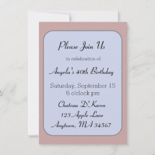 Periwinkle on Lilac Customizable Invitation