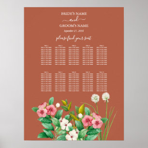 Periwinkle Orange Terracotta Wedding Seating Chart