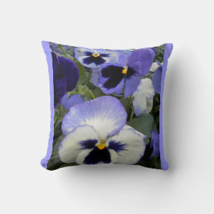 Periwinkle Pansies Throw Pillow