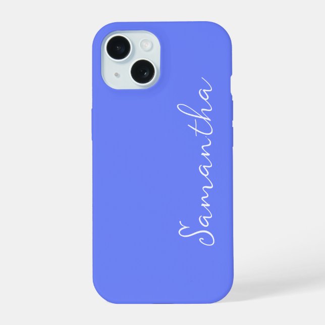 Periwinkle Personalized iPhone 15 Case (Back)