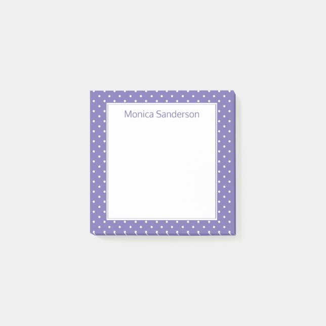 Periwinkle Polka Dot Post-it Notes (Front)