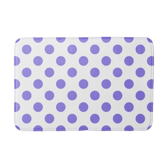 Periwinkle polka dots bath mat (Front)