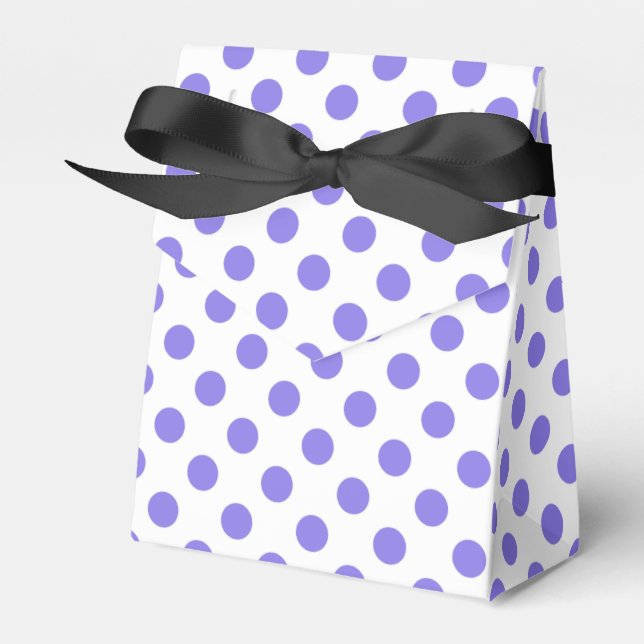 Periwinkle polka dots favor box (Front Side)