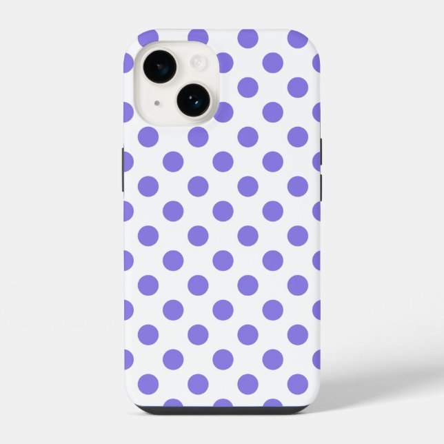 Periwinkle polka dots  iPhone case (Back)