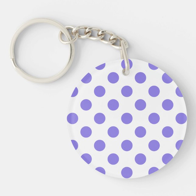 Periwinkle polka dots keychain (Front)