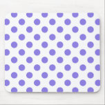 Periwinkle polka dots mouse pad<br><div class="desc">Periwinkle polka dots on white background</div>