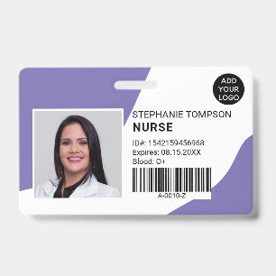 Periwinkle professional nurse photo logo code badge