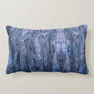 Periwinkle Purple Blue Abstract Art Lumbar Pillow