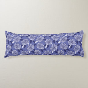 Periwinkle Purple Floral Pattern Body Pillow