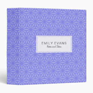 Periwinkle Purple Geometric Flower Pattern Binder
