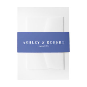Periwinkle Purple Modern Wedding Invitation Belly Band