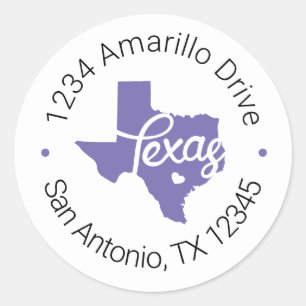 Périwinkle Purple Texas Étiquette de adresse de dé