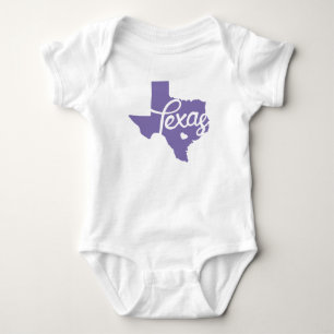Periwinkle Purple Texas Heart Baby Bodysuit