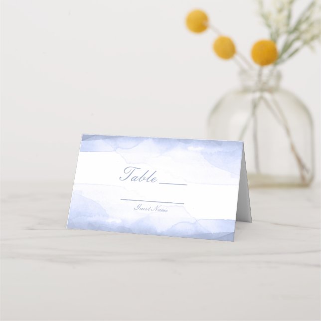 Periwinkle Purple Watercolor Table Number Seating Place Card (Front)