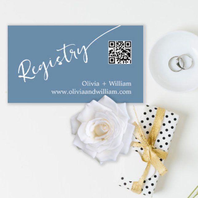 Periwinkle QR Code Wedding Registry Card (Creator Uploaded)