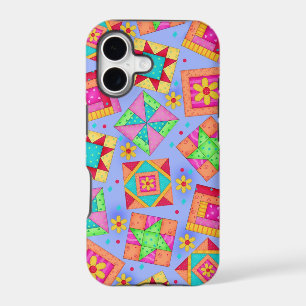 Periwinkle Quilt Patchwork Art iPhone Case