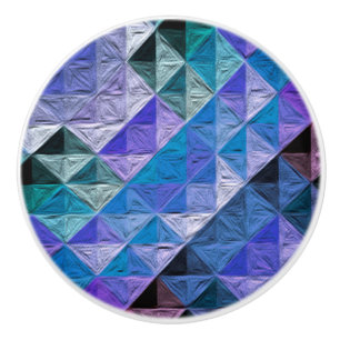 Periwinkle Quilty Ceramic Knob