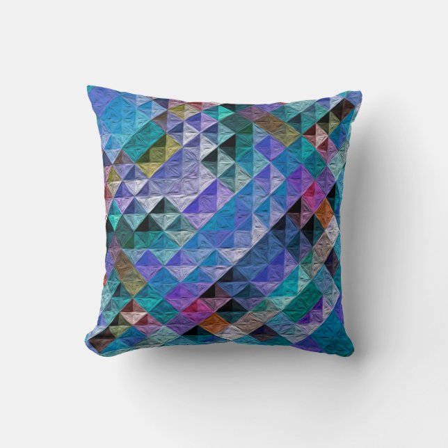 Periwinkle Quilty Throw Pillow (Front)
