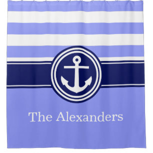Periwinkle Rugby Stripe Anchor CB Monogram Navy