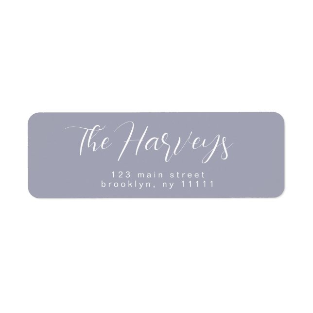 Periwinkle Simple Script Return Address Label (Front)