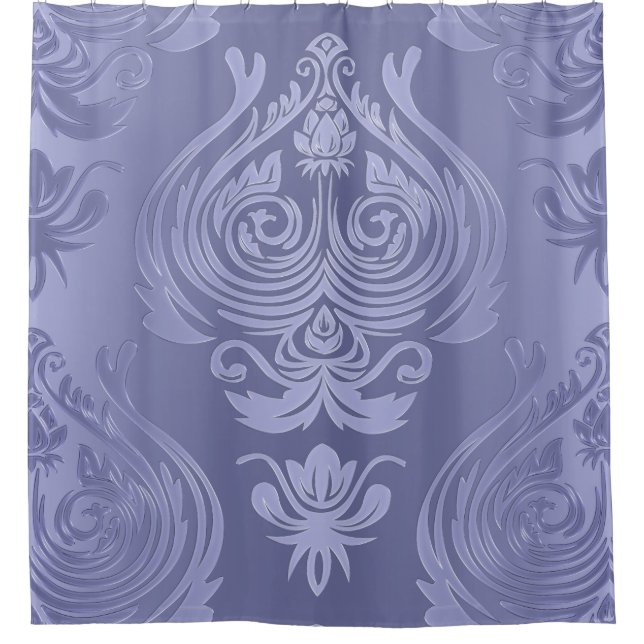 Periwinkle Steel Floral Lace Damask (Front)