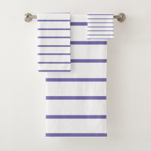 Periwinkle thin stripe pattern bath towel set