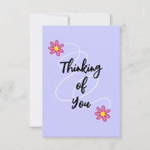 Périwinkle violet et fleurs penser à votre carte