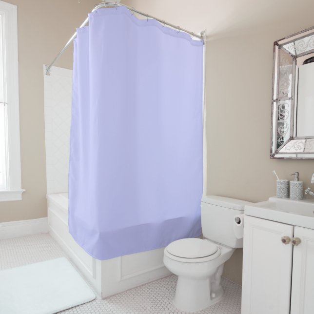 Périwinkle violet uni couleur rideau de douche (En situation)