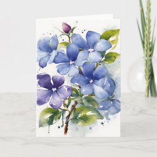 Periwinkle - Watercolor flowers Card