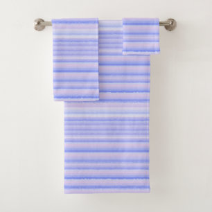 Periwinkle Watercolor Thin Stripe Bath Towels