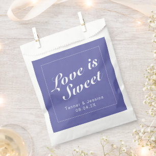 Periwinkle & White Modern Minimalist Wedding Favour Bag