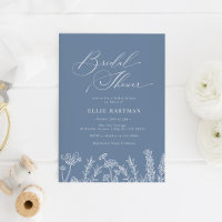 Periwinkle Wildflower Bridal Shower Invitation